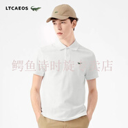 LACOSTE男裝經(jīng)典休閑正肩刺繡T恤新款翻領(lǐng)Polo衫 白色 經(jīng)典刺繡款 S 90-100斤