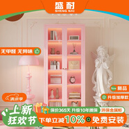 盛耐鋼制法式2米高書柜書架鐵藝落地展示柜臥室玩具帶門收納柜置物柜