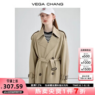 VEGA CHANG【現(xiàn)貨】風(fēng)衣女中長款2025秋季知識(shí)分子大衣小個(gè)子英倫風(fēng)外套 摩卡棕 L
