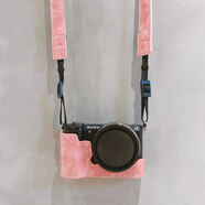 耐影適用于索尼微單A6400相機包A5100 A5000 A6300 A6100 NEX-6保護殼皮套半套底座保護套 新：a5000/A5100粉色底座+肩帶