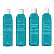 雅漾（Avene）控油凈膚潔面凝膠25ml 小樣旅行裝 無(wú)皂清爽敏肌清痘洗面奶去角質(zhì) 25ml*4支(100ml)
