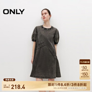 ONLY夏季時(shí)尚休閑泡泡袖寬松短裙連衣裙女|124207018 E52 錫镴灰色 XS 155/76A