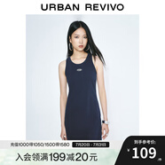 UR2025春季新款女裝美式運(yùn)動(dòng)風(fēng)字母無袖連衣裙UYY750043 墨藍(lán) M