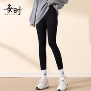 每時(shí)秋冬款鯊魚(yú)皮加絨打底褲女緊身褲鯊魚(yú)壓力瑜伽褲女 5798 黑色L