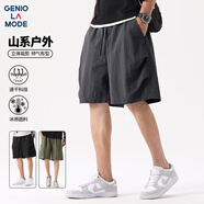 GENIOLAMODE工裝短褲男士夏季薄款涼感休閑戶(hù)外山系風(fēng)機能五分褲子 深灰 XL 