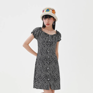 美特斯邦威（Meters Bonwe）格紋連衣裙女夏季舒適時尚校園風(fēng)高腰女士裙子 C款-黑白組 S 155 80A