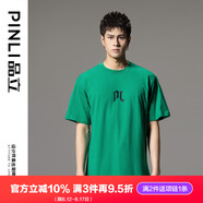 品立（PINLI）短袖T恤男純棉夏季男裝字母印花圓領(lǐng)半袖男士上衣 綠色 L 175