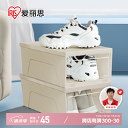 愛麗思鞋盒透明大號鞋子收納盒防塵鞋柜翻蓋式鞋架收納神器愛麗絲 2個裝