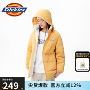 dickies羽絨服 女式雙面兩穿放羊羔絨羽絨服連帽外套10808 蜂蜜黃 M 充絨量:80g