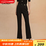 藍地（LANDI）赫本風(fēng)優(yōu)雅通勤西裝外套西服一?？坌奚鞳L女2025春新品 石墨黑褲子 L