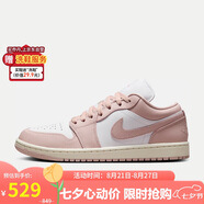 耐克NIKE七夕禮物 女喬丹AJ1 JORDAN 1 運動(dòng)鞋DC0774-162粉白38.5