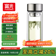 富光雙層玻璃杯大容量帶茶隔水杯高硼硅泡茶杯子商務(wù)男士辦公杯320ml