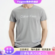 Calvin Kleinck短袖t恤男夏季新款大碼圓領(lǐng)青年白色休閑純棉體恤修身半袖上衣 CK69灰色短袖 M 【116斤-131斤】