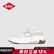 LEE COOPER2025春季新款面包鞋男鞋潮鞋百搭休閑鞋厚底鞋子男低幫運(yùn)動(dòng)板鞋男 米白色 41