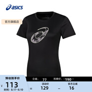 亞瑟士ASICS女子運動T恤舒適透氣跑步運動短袖 2012D060-001 黑色 XL
