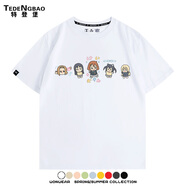 特登堡（TEDENGBAO）輕音少女KON動(dòng)漫秋山澪平澤唯卡通Q版可愛(ài)短袖夏男純棉T恤上衣 白色 均碼 110 適合身高110cm以?xún)?
                                         title=