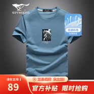 七匹狼短袖T恤男夏季男士圓領(lǐng)t恤休閑百搭半袖體恤打底衫體恤男裝上衣服 109(天藍(lán))-2811款 XL (175)