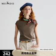謎底T恤短袖女2025夏新品休閑日常深茶色緊身X型短上衣252MT0574 深茶色 S