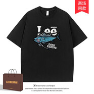 Lee Redpoi國潮短袖男款2025年夏季新款潮牌潮流男裝大碼寬松百搭時(shí)尚體恤 黑色 L