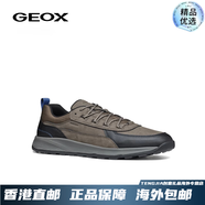 健樂士（GEOX）男鞋2024秋季新款拼色系帶跑步鞋休閑鞋U46EYA 鴿子灰/黑色C1381 39