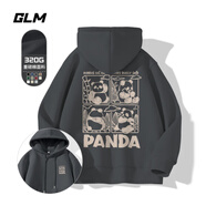 GLM衛(wèi)衣男秋季寬松連帽外套潮流美式街頭風(fēng)套頭男士上衣
