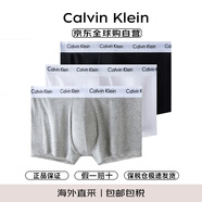 Calvin KleinCK 男士平角內(nèi)褲套裝套盒 3條裝 送男友禮物 U2664G 998黑白灰 S