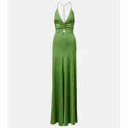 維多利亞·貝克漢姆（Victoria Beckham） 奢侈品 女士 褶皺剪口針織禮服 green 20 | 12 UK