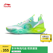 李寧童鞋籃球鞋男大童全城12 YOUNG反光輕便高回彈童運動鞋 清水綠/標(biāo)準(zhǔn)白-5 42