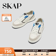 圣伽步（SKAP）板鞋男士經(jīng)典戶外透氣平底休閑鞋 米白色/黑色/藍(lán)色 44