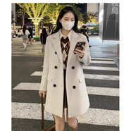 啄木鳥（TUCANO）黑色羊毛外套女士2025秋冬新款高端小赫本風(fēng)格羊毛外套 杏色高質(zhì)量 S