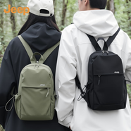 JEEP戶(hù)外雙肩包男背包女斜挎包輕便出行兩用胸包防潑水旅行包小型書(shū)包 黑色