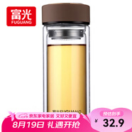 富光 男女士雙層玻璃杯 高硼硅玻璃304茶隔水杯子 帶茶隔泡茶杯500ml