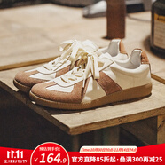 馬登運(yùn)動休閑鞋男女夏秋季新款透氣小白板鞋GAT賽車平底阿甘德訓(xùn)鞋子 白棕色 /美拉德小眾舒適簡約帆布 38 (240mm) 男碼