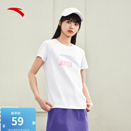 安踏（ANTA）【快干棉】T恤男女同款2025夏季情侶吸濕排汗LOGO寬松休閑短袖t恤 【女款-大logo】純凈白8115-1 L /男175 女170