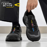 駱駝動(dòng)感男女款2025新款夏季鞋網(wǎng)面透氣休閑運動(dòng)鞋戶(hù)外徒步跑步厚底登山鞋 黑色 36