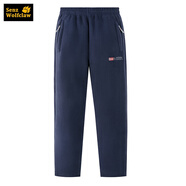 森州狼爪抓絨衣外套男搖粒絨保暖寬松加絨加厚出口轉內銷(xiāo)休閑夾克 深藍色抓絨褲 M【140-165斤】