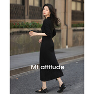 mt【時(shí)尚修身長(cháng)裙】春款半高領(lǐng)收腰長(cháng)袖連衣裙