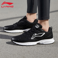 李寧男鞋運動(dòng)鞋新款網(wǎng)面透氣耐磨輕便跑步鞋學(xué)生輕便軟彈休閑運動(dòng)鞋男 黑色（透氣網(wǎng)面） 41
