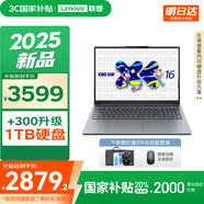 聯(lián)想小新16/小新Pro16GT AI元啟 2025新品可選補(bǔ)貼高性能輕薄筆記本電腦 學(xué)生手提辦公本 標(biāo)壓酷睿 13代i5 16G 512G｜小新16SE國(guó)家補(bǔ)貼 16英寸大屏