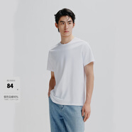 太平鳥男裝 夏短袖T恤男干爽面料時(shí)尚運(yùn)動服純色體恤打底衫潮 白色（合體）柔軟面料 L