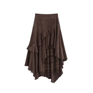 森馬美拉德度假風(fēng)套裝法式修假兩件打底衫上衣不規則半身裙女春兩件套 拼接半身裙 S 【建議 80-100斤】