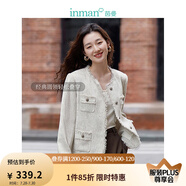 茵曼（INMAN）法式小香風(fēng)短外套2025秋冬女新款長袖洋氣小個子休閑夾克上衣 秋云白 M