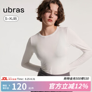 ubras【升級小奶皮肌底衣】修身打底女裝保暖打底衫親膚顯瘦上衣 圓領(lǐng)-純白色 M
