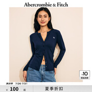 ABERCROMBIE & FITCH女裝經(jīng)典小麋鹿美式復(fù)古辣妹性感修身V領(lǐng)長(zhǎng)袖T恤KI139-5270 海軍藍(lán) XL (170/112A)