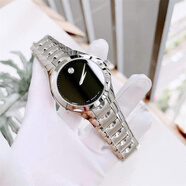 摩凡陀（Movado）男表Luno系列新款經(jīng)典復古休閑鋼帶簡約正裝商務防水男士石英手表 黑盤鋼帶 40mm