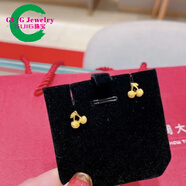 GUIG越南沙金耳飾18/k黃l金色耳釘甜美蝴蝶結(jié)仿真金不掉色新款個性結(jié) 精致櫻桃 直針款