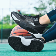 LI NING李寧24實(shí)戰男女中小學(xué)生皮面透氣兒童透氣跑步鞋摩擦有聲音 6685黑深灰【網(wǎng)面透氣款】 37