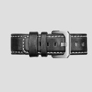 愛(ài)勒AGELOCER/艾戈勒大爆炸原裝手表帶正品 白線(xiàn)黑皮+銀色表扣