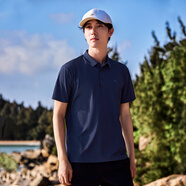 拓路者polo衫男士壓膠翻領(lǐng)短袖t恤夏季涼感防曬運動(dòng)休閑半袖體恤 藏青 4XL 195