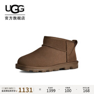 UGG秋季男女同款舒適短筒靴時尚雪地靴1166732DRKT|深太妃糖棕色 36
